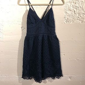 Abercrombie Navy Blue Crochet Lace Dress